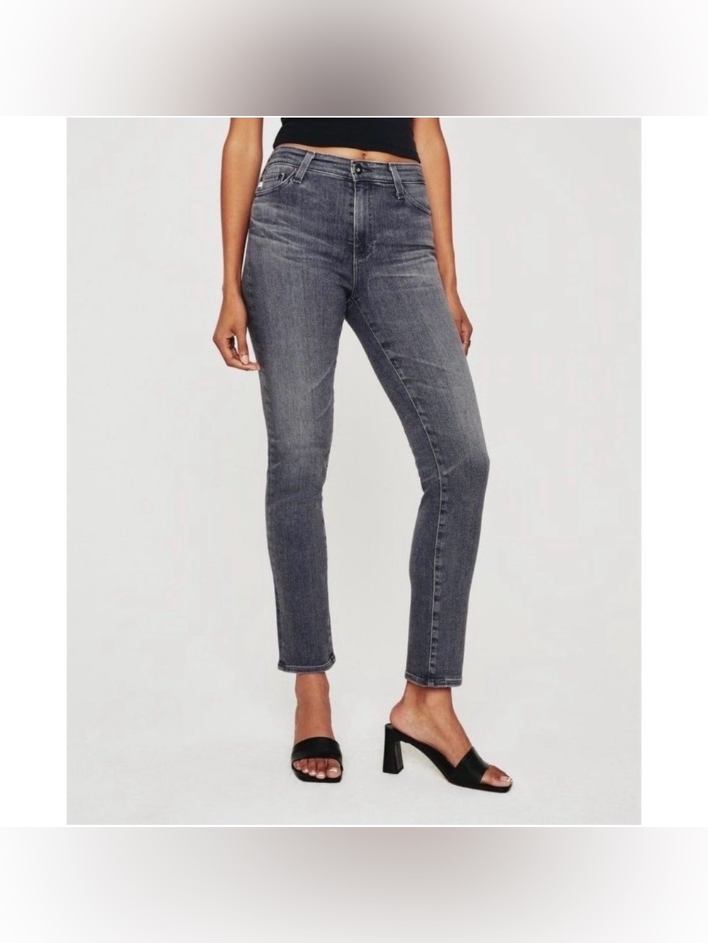 AG Adriano Goldschmied Mari High Rise Slim Straight Grey Jeans 29